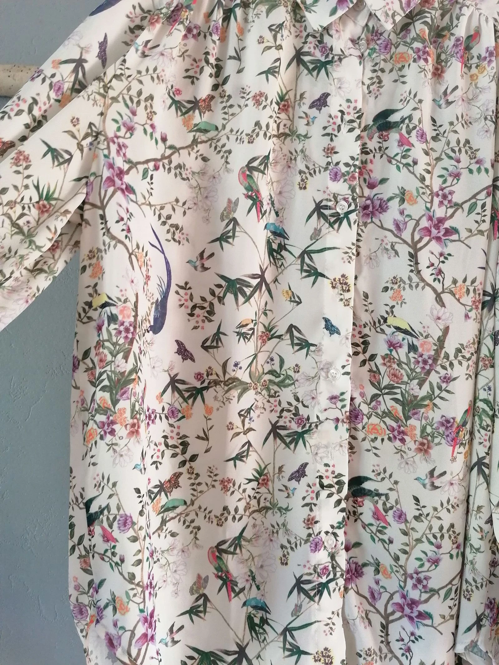 Camisa de manga longa, fluida em poliéster, 38, H&M – photo 3